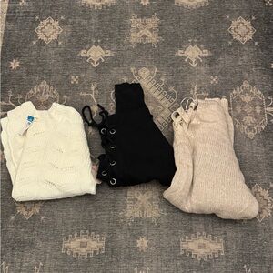 Rue21 Sweater Bundle - White, Black, Cream